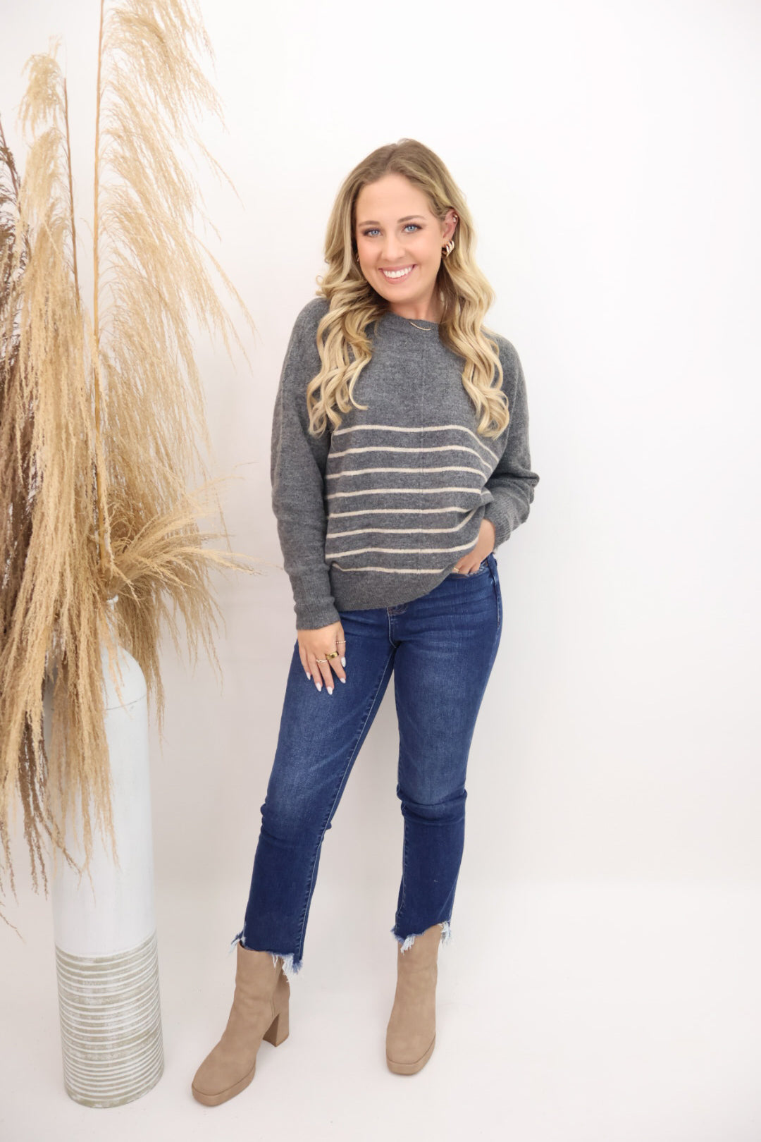 Charcoal Striped Sweater