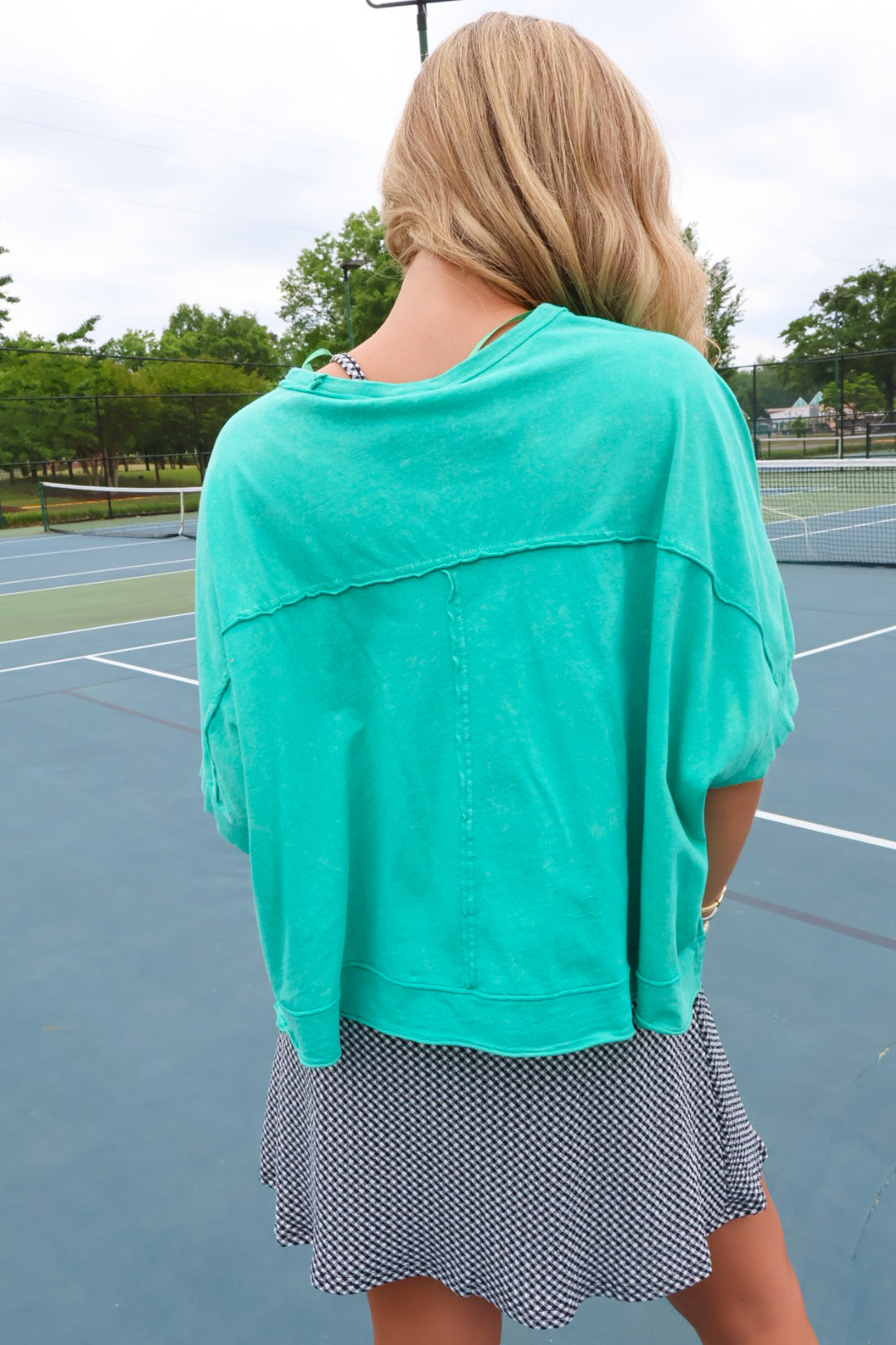 Washed Oversized Pocket Tee - Seafoam