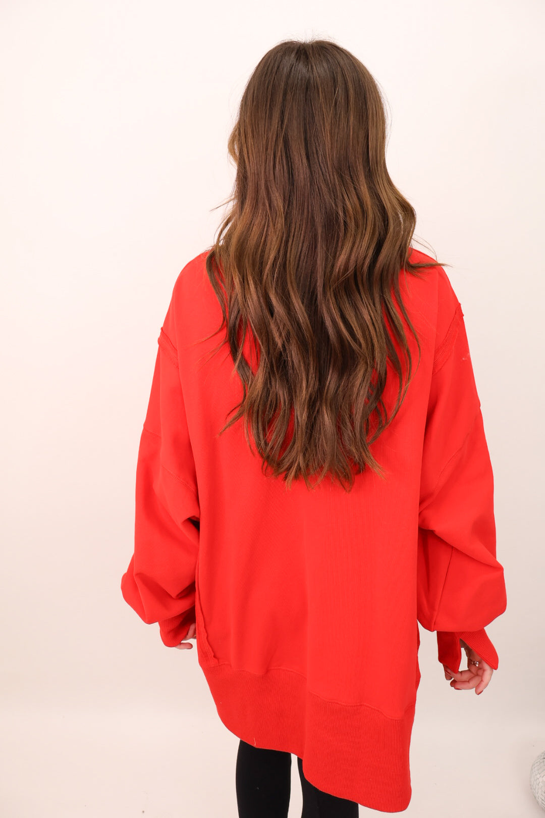 Merry Leather Patch Red Pullover