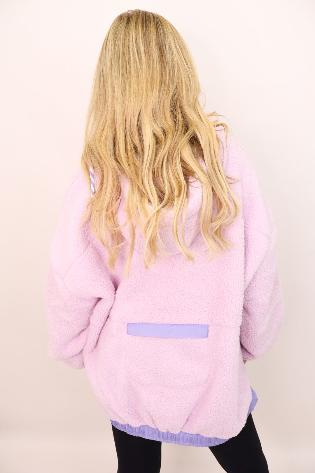 Fleece Hooded Pullover - Light Purple