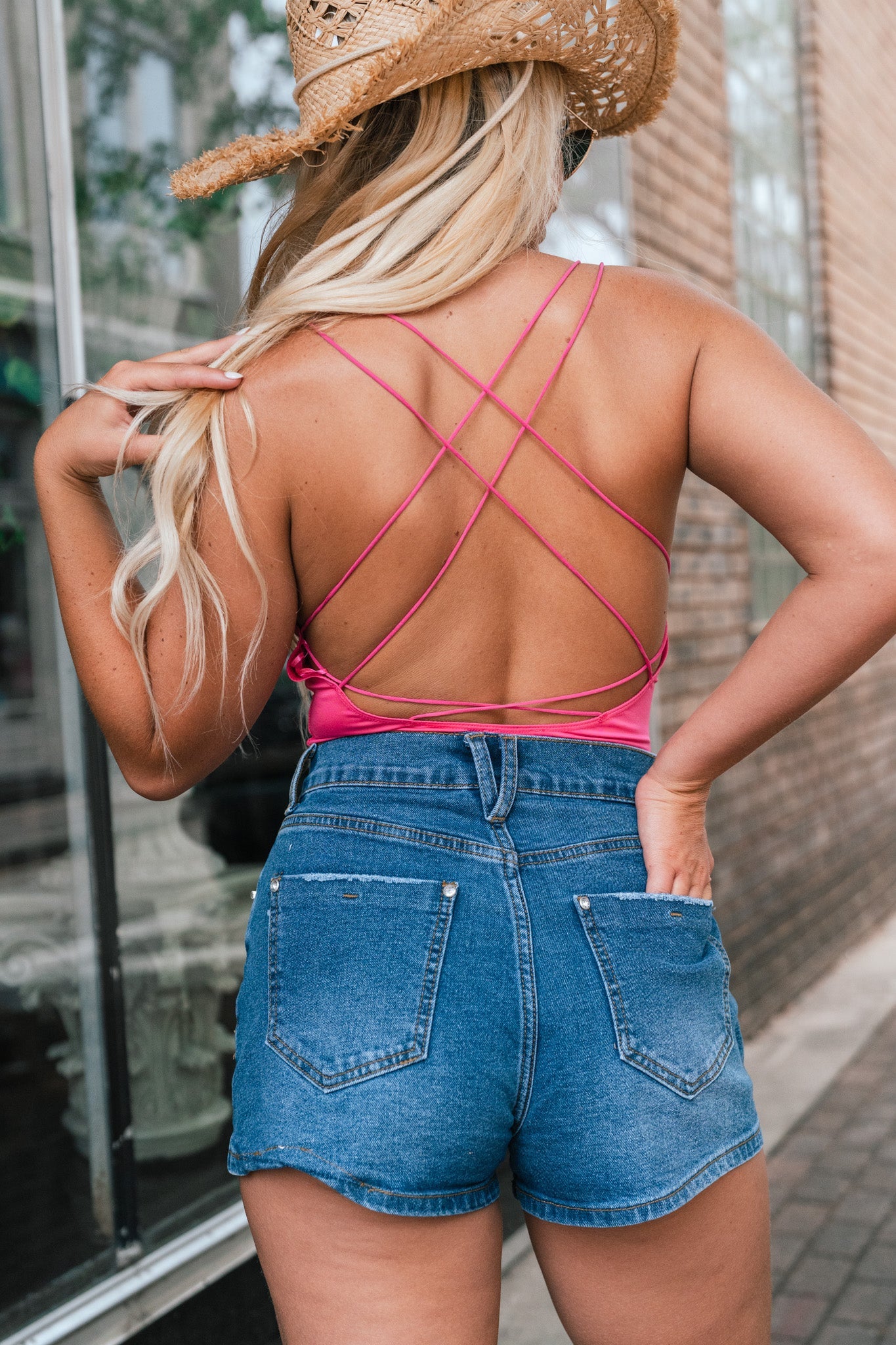Vibes Strappy Bodysuit (Pink) FINAL SALE