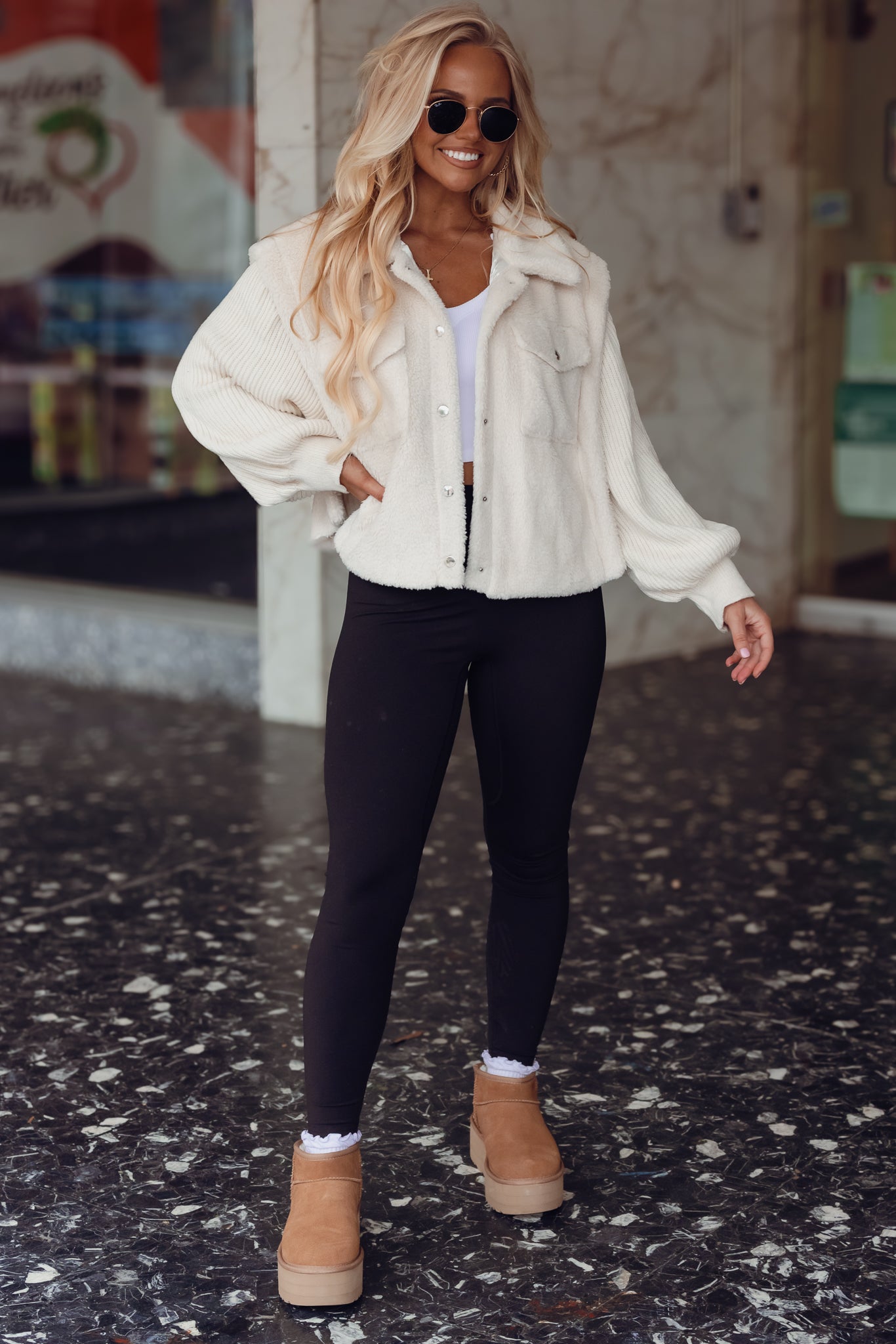 Fall Mix Sherpa Sweater Jacket