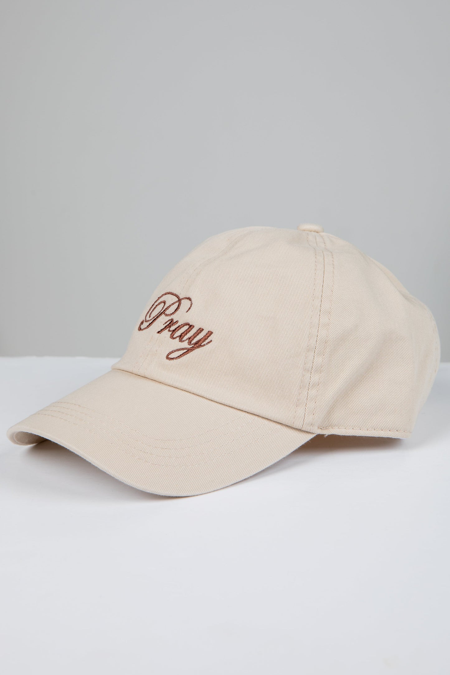 Beige Pray Script Hat