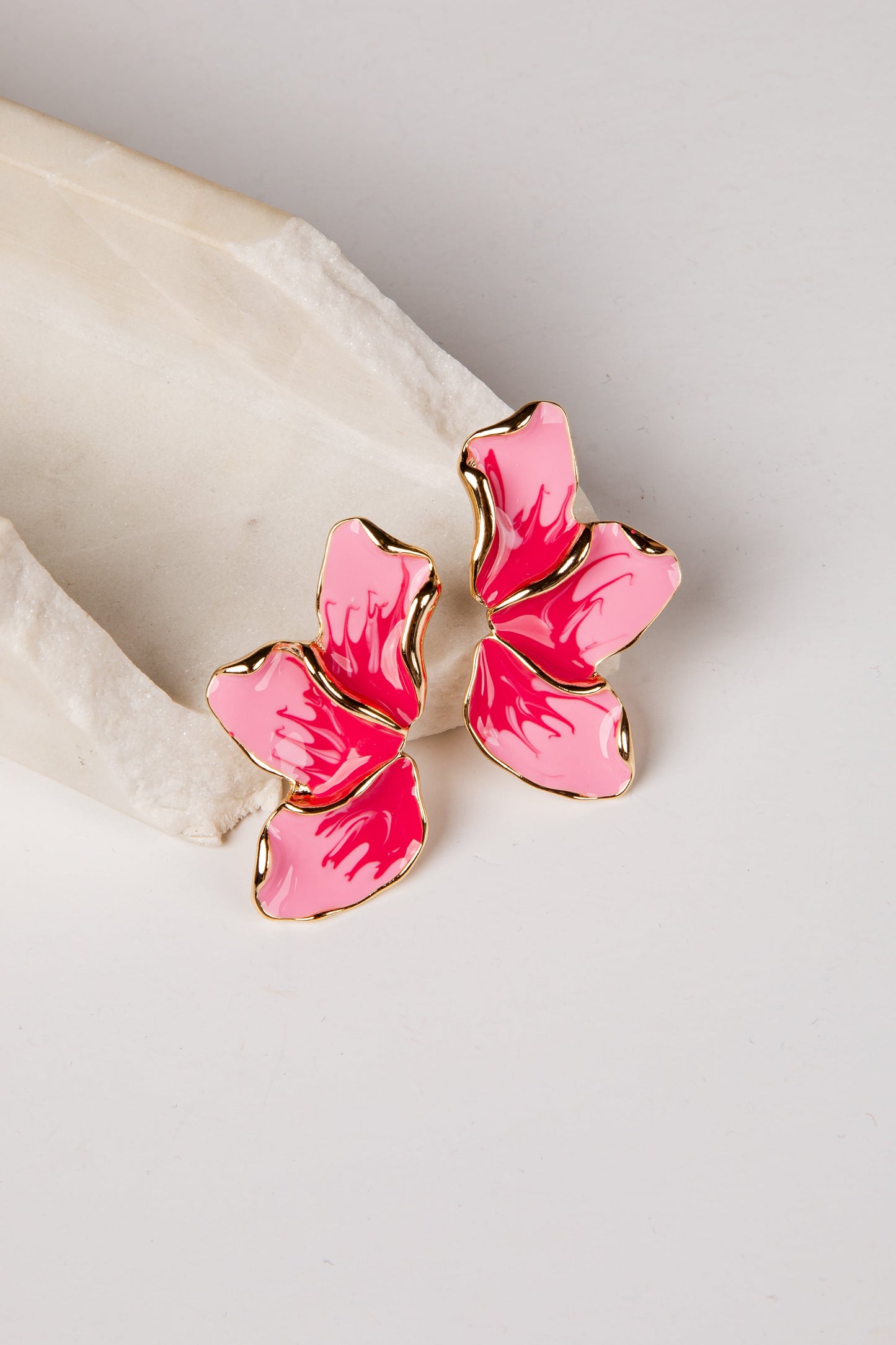 Cierra Pink Petal Floral Earrings