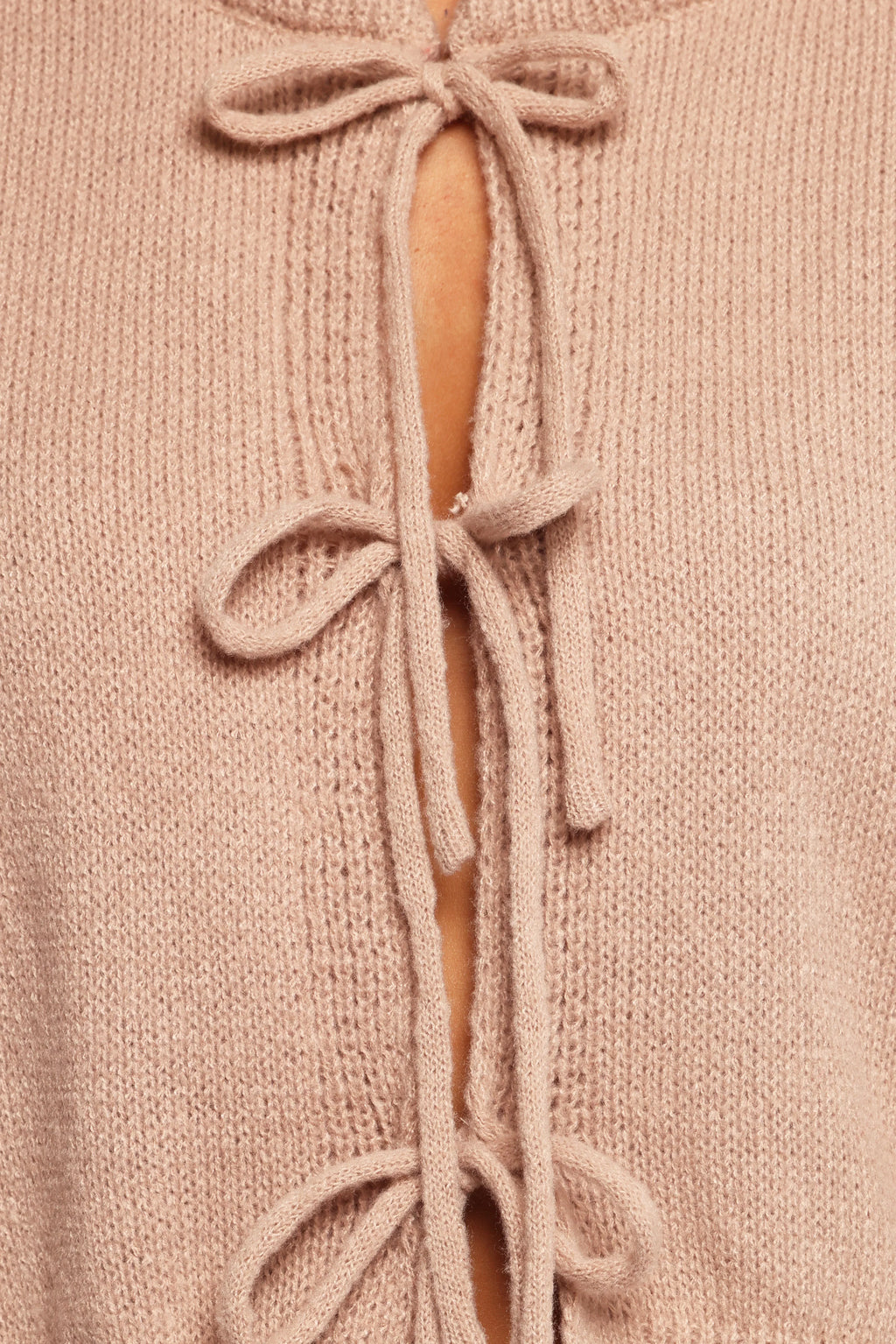 Koskie Tie Knit Top - Taupe