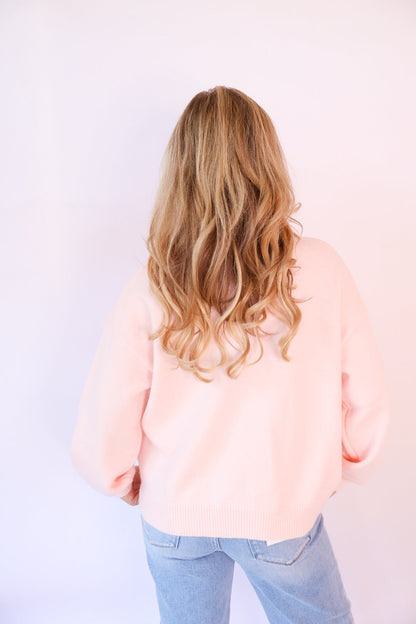 Be Mine Beaded Heart Sweater
