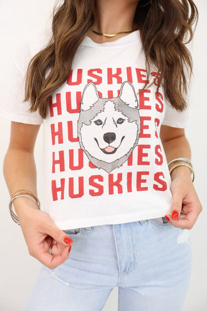 Huskies Mascot Mom Crop Tee