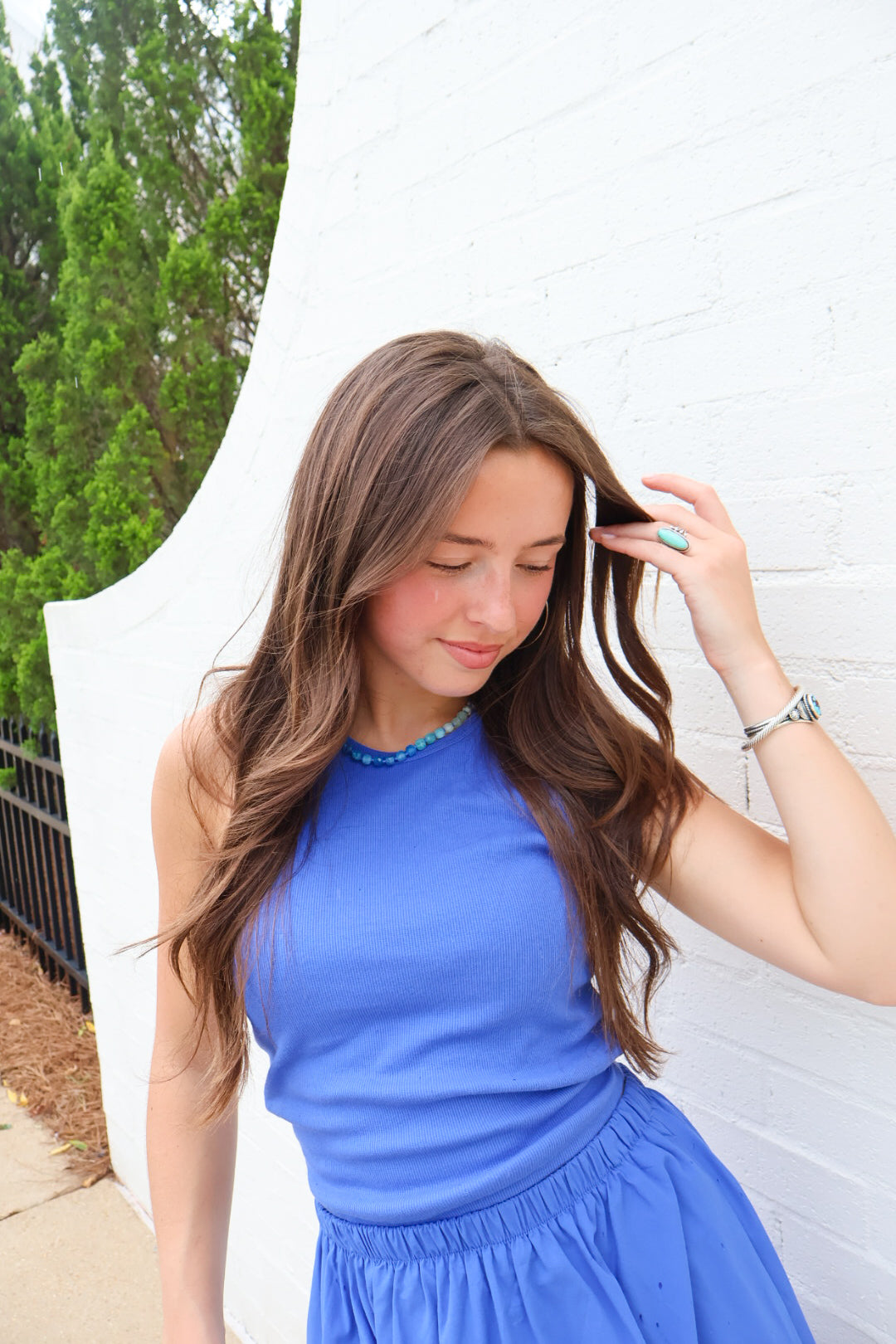 Tank + Flared Skirt Set - Cobalt Blue