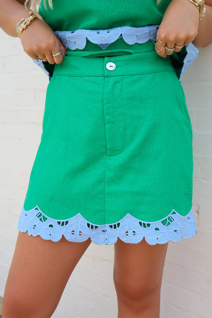 Palm Beach Scallop Skort Set