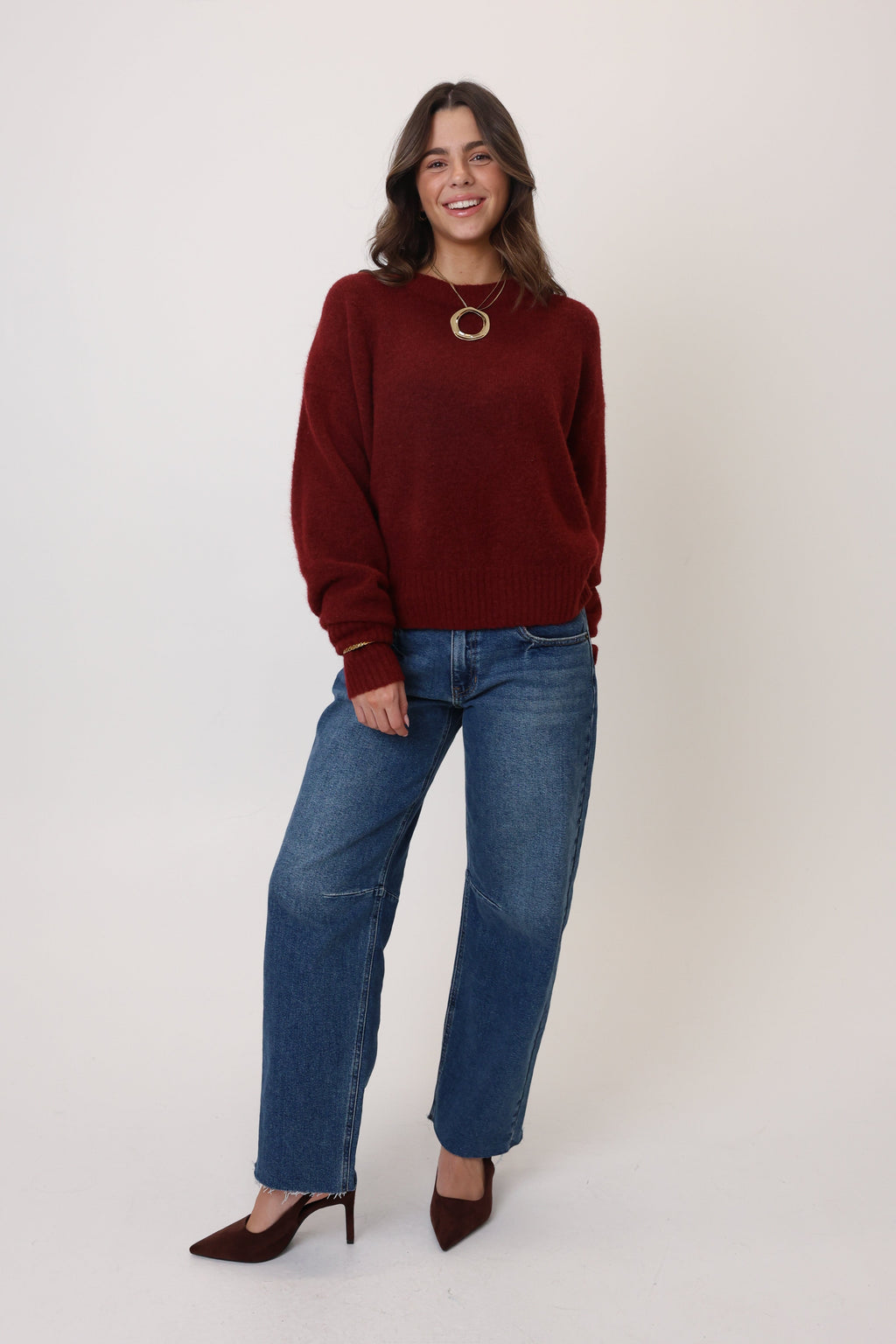 Maine Sweater in Burgundy