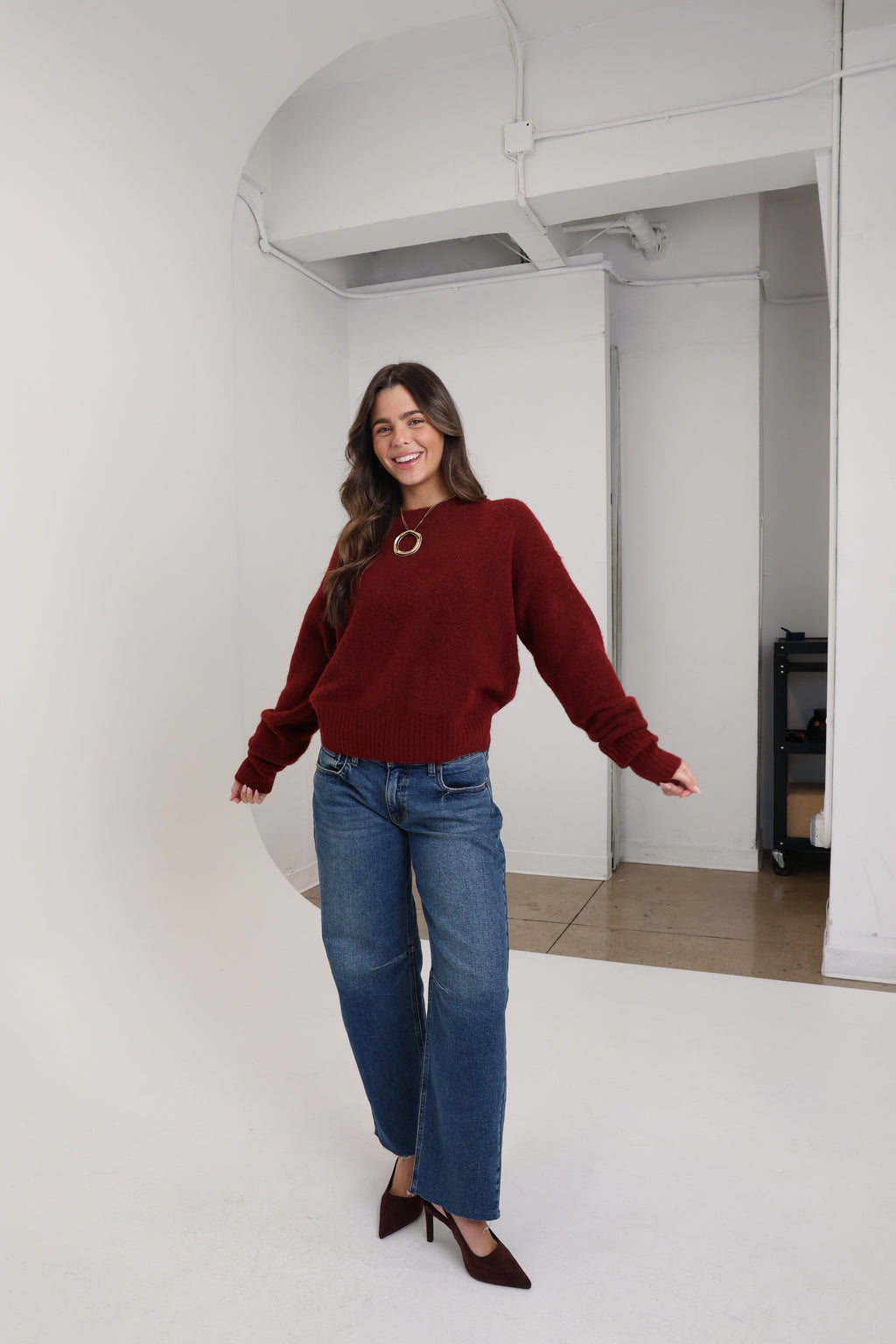 Maine Sweater in Burgundy