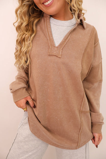 Washed Pullover - Mocha
