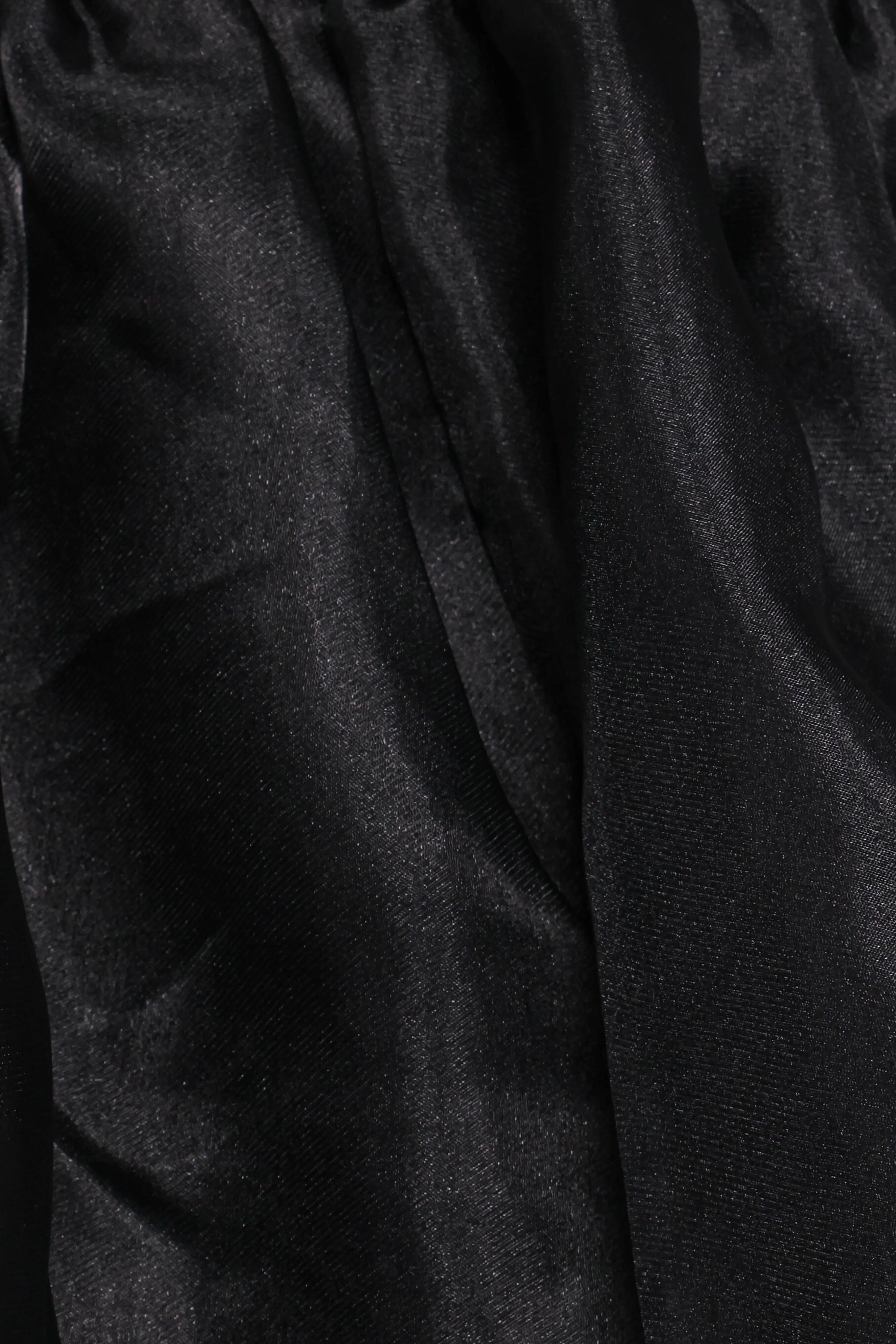 Solenne Puff Sleeve Peplum Organza Top - Black
