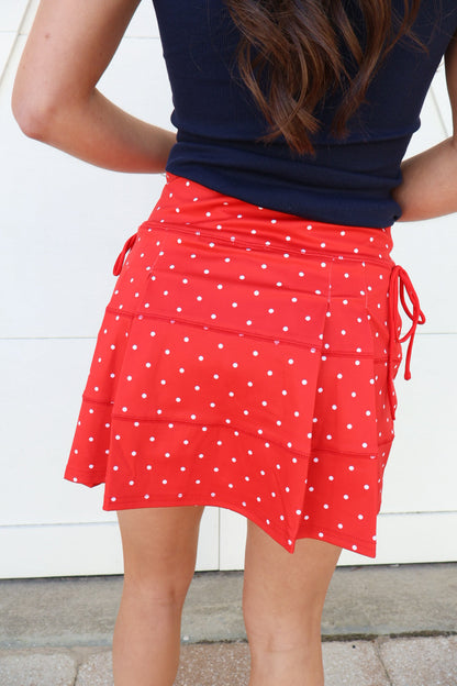 Red Polka Dot Active Skort