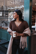 Demi Twist Detail Knit Top - Brown