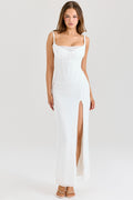 white mesh maxi dress