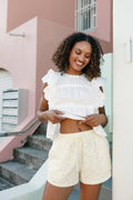 Elaine Ruffle Top - Off White