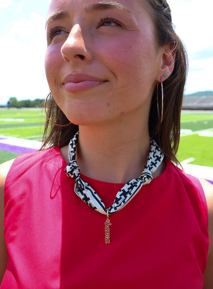 Bama Script Charm Scarf Necklace