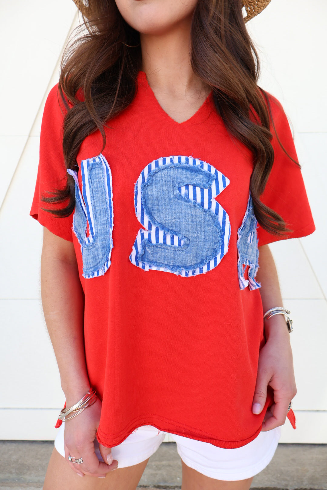 USA Patch Graphic Tee - Red