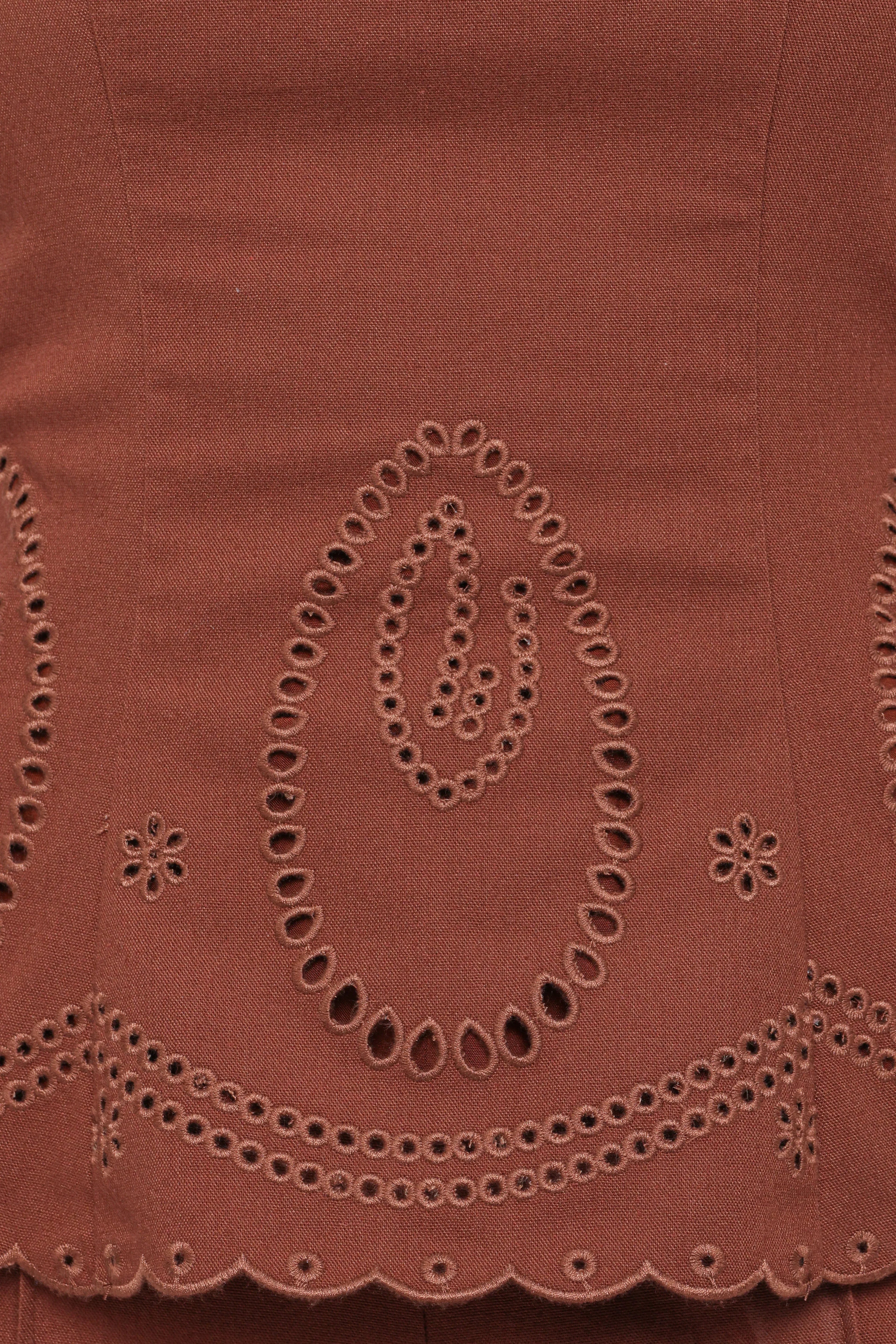 Benton Eyelet Strapless Top - Brown