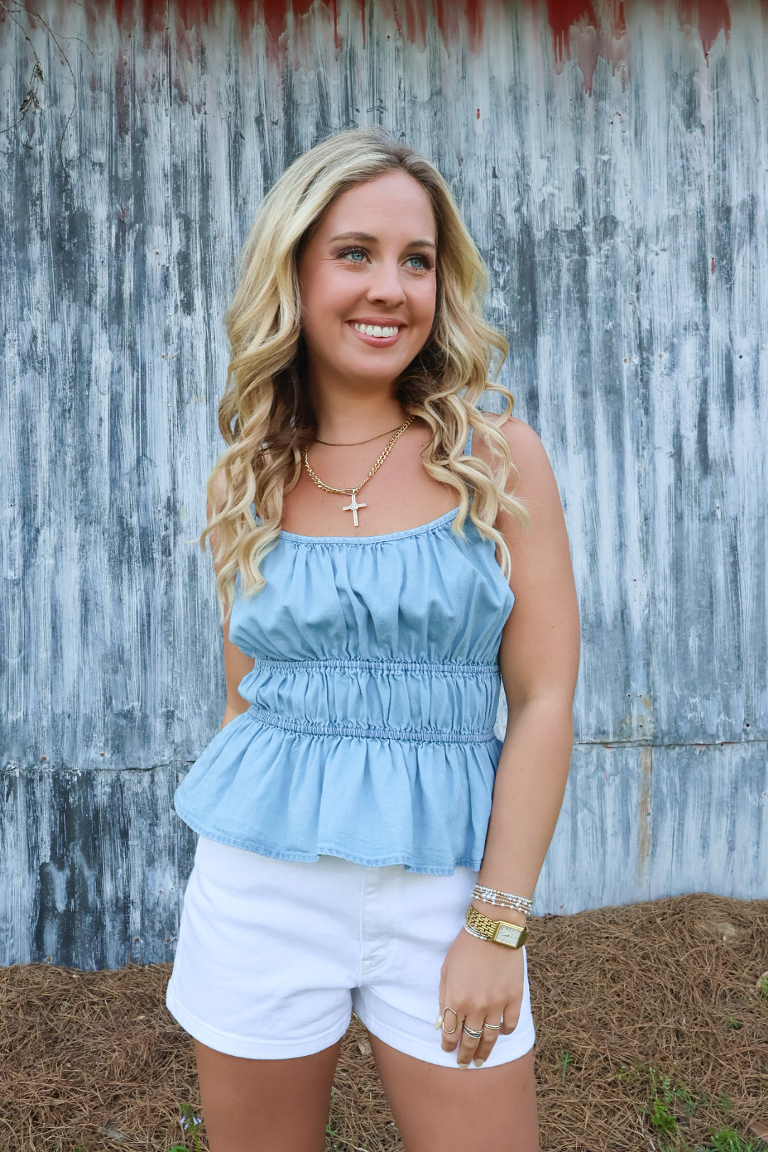 Chambray Denim Tank