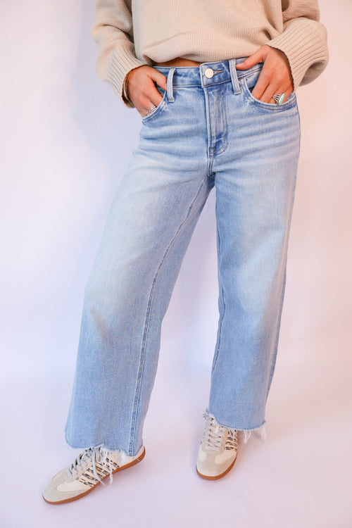 Vervet Olivia high rise crop wide leg