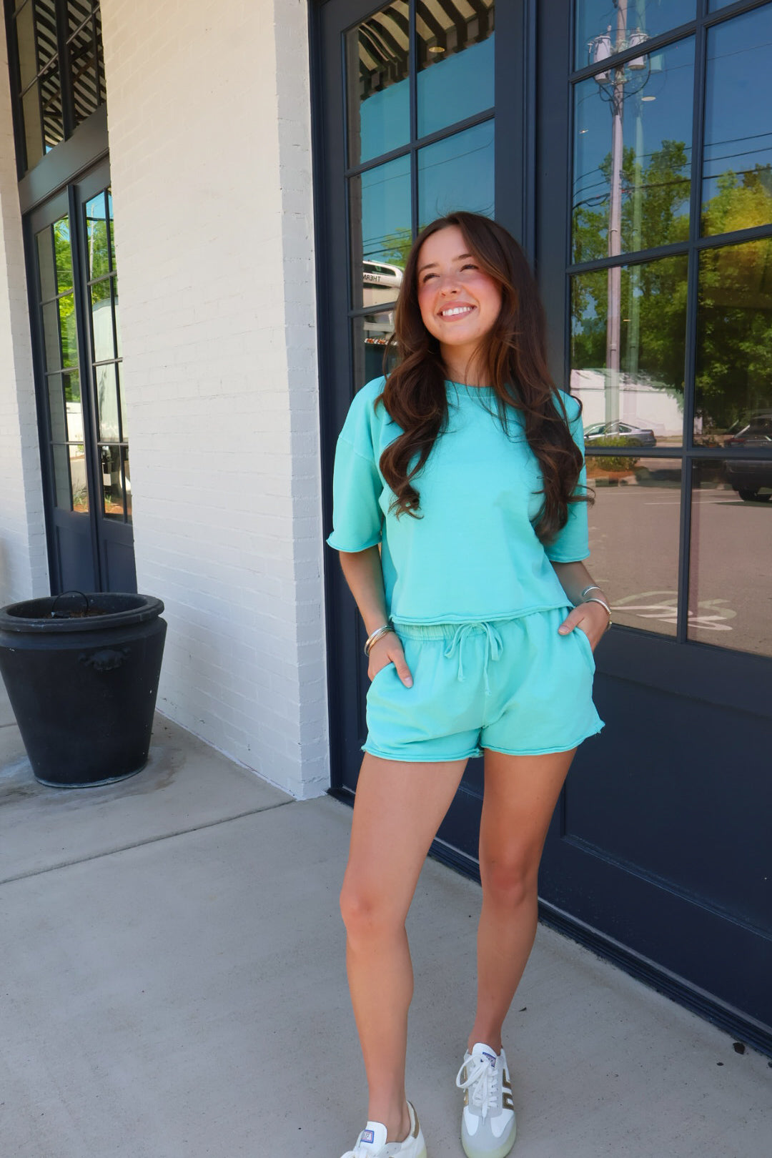 Casual Boxy Tee + Shorts Set
- Turquoise