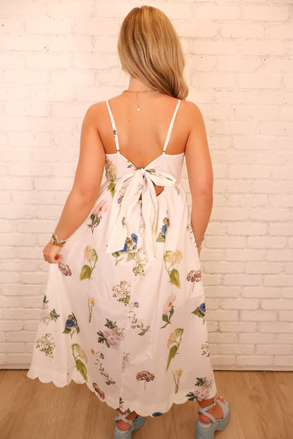 Scalloped Garden Midi Dress