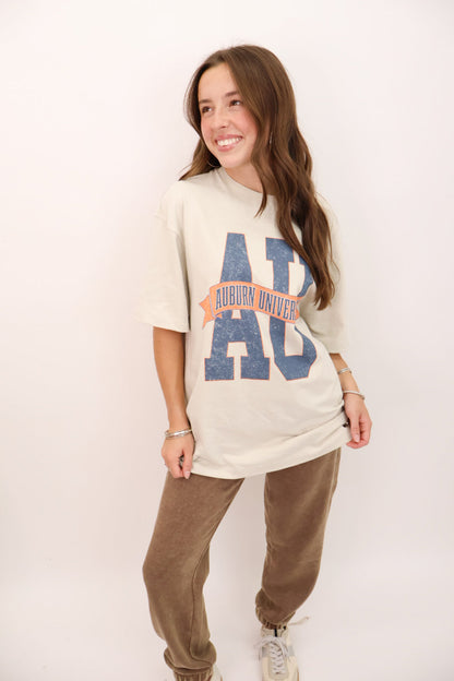 AU Auburn University Banner Oversized Tee