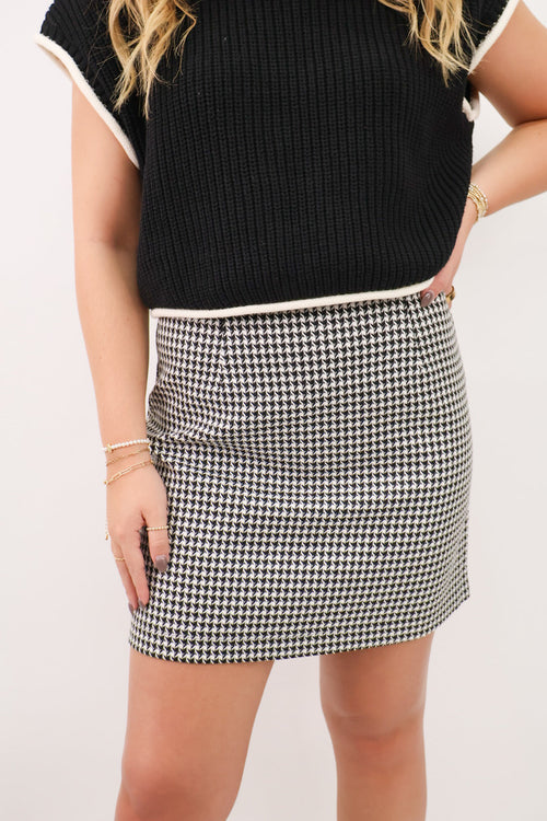 Houndstooth Mini Skirt