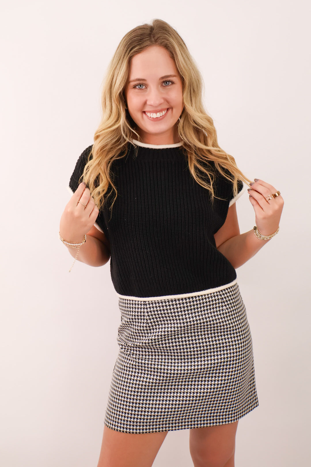 Houndstooth Mini Skirt