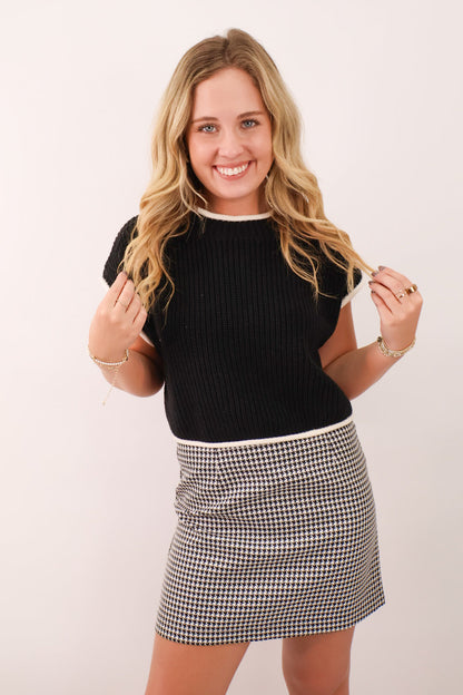Houndstooth Mini Skirt