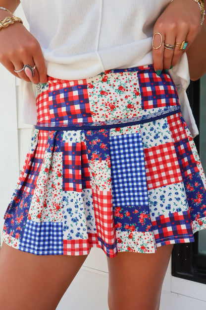 Americana Patchwork Active Skort