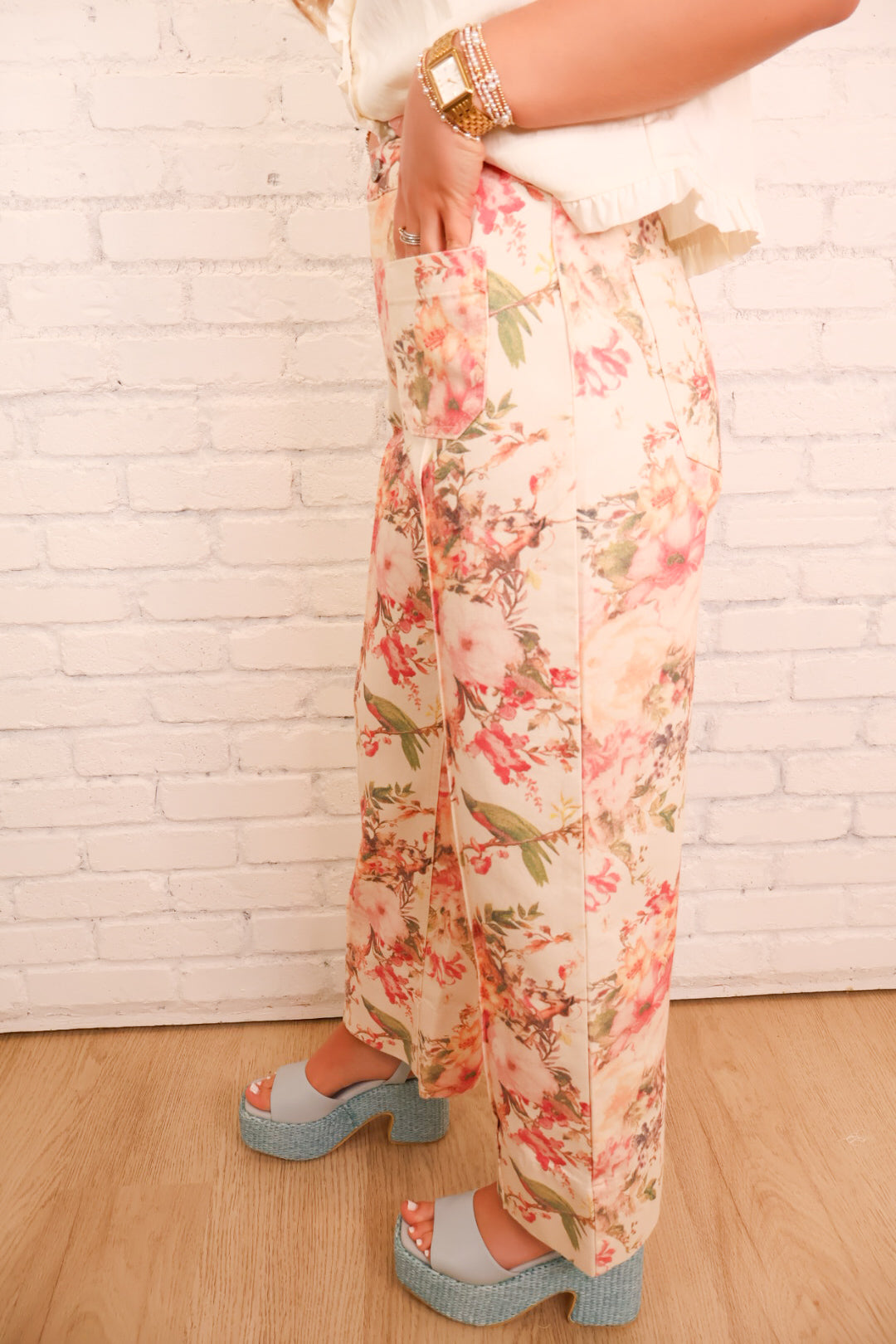 Garden Party Floral Denim Trousers