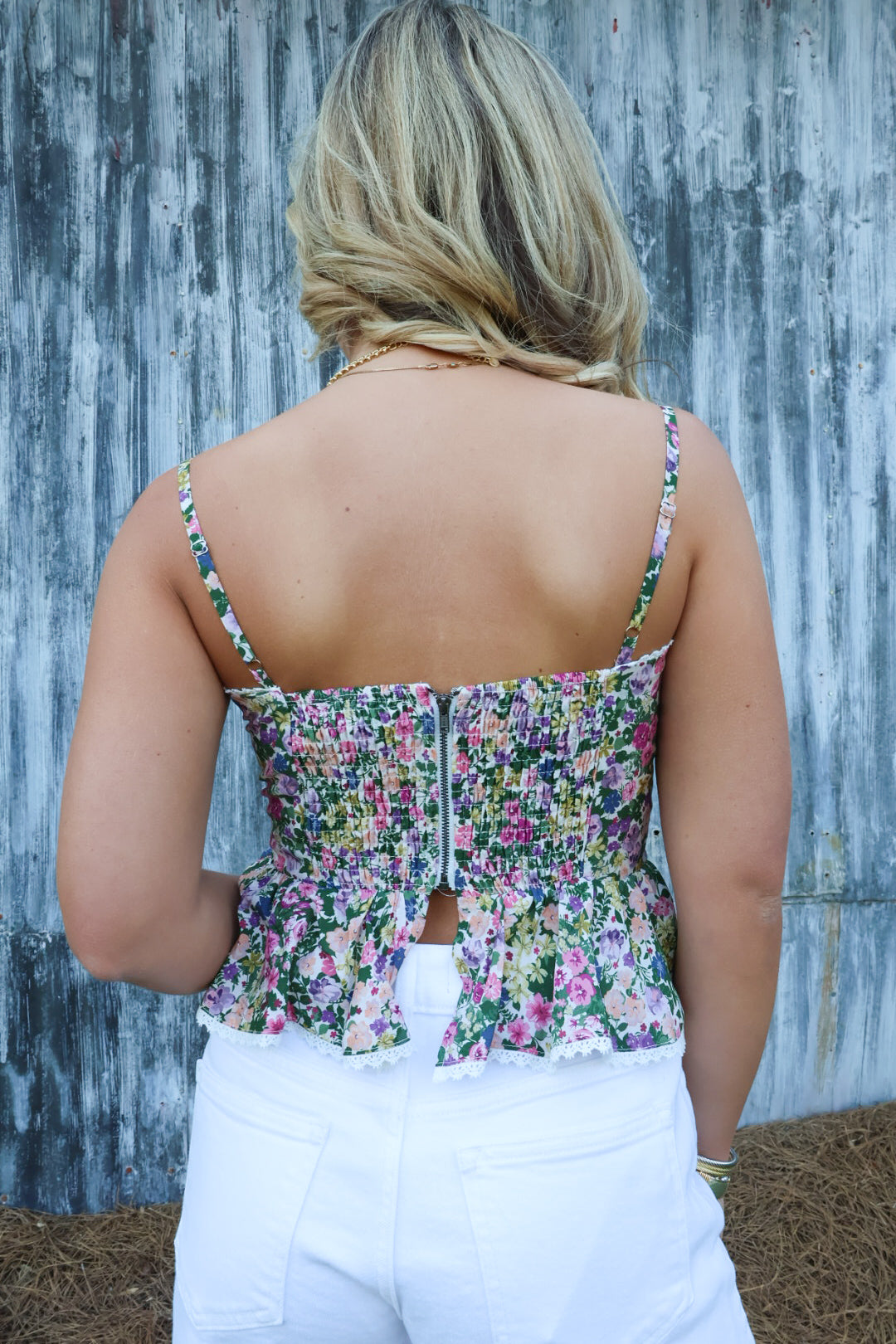 Garden Party Cami Peplum Top