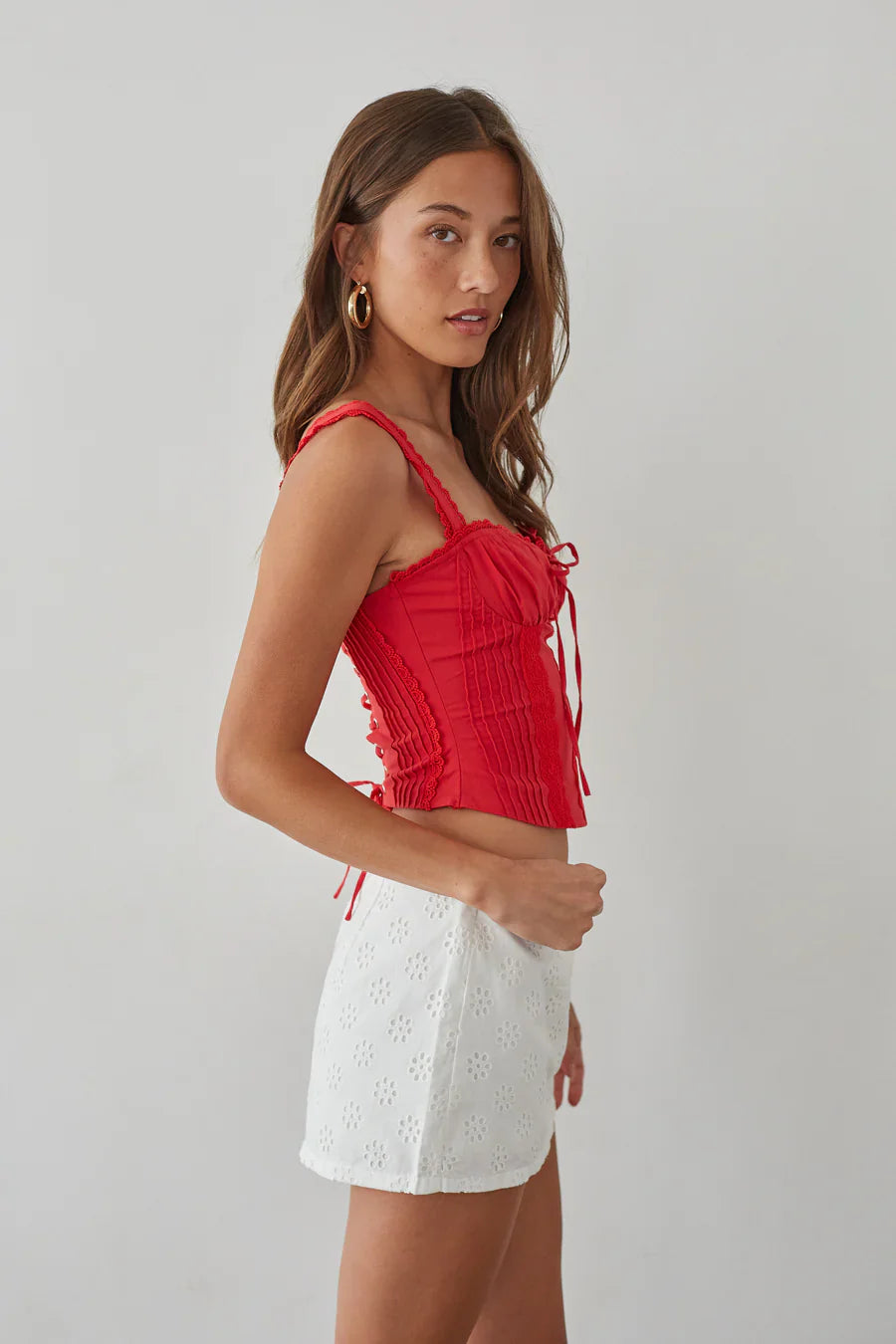 Jolene Lace Trim Bustier Corset Top