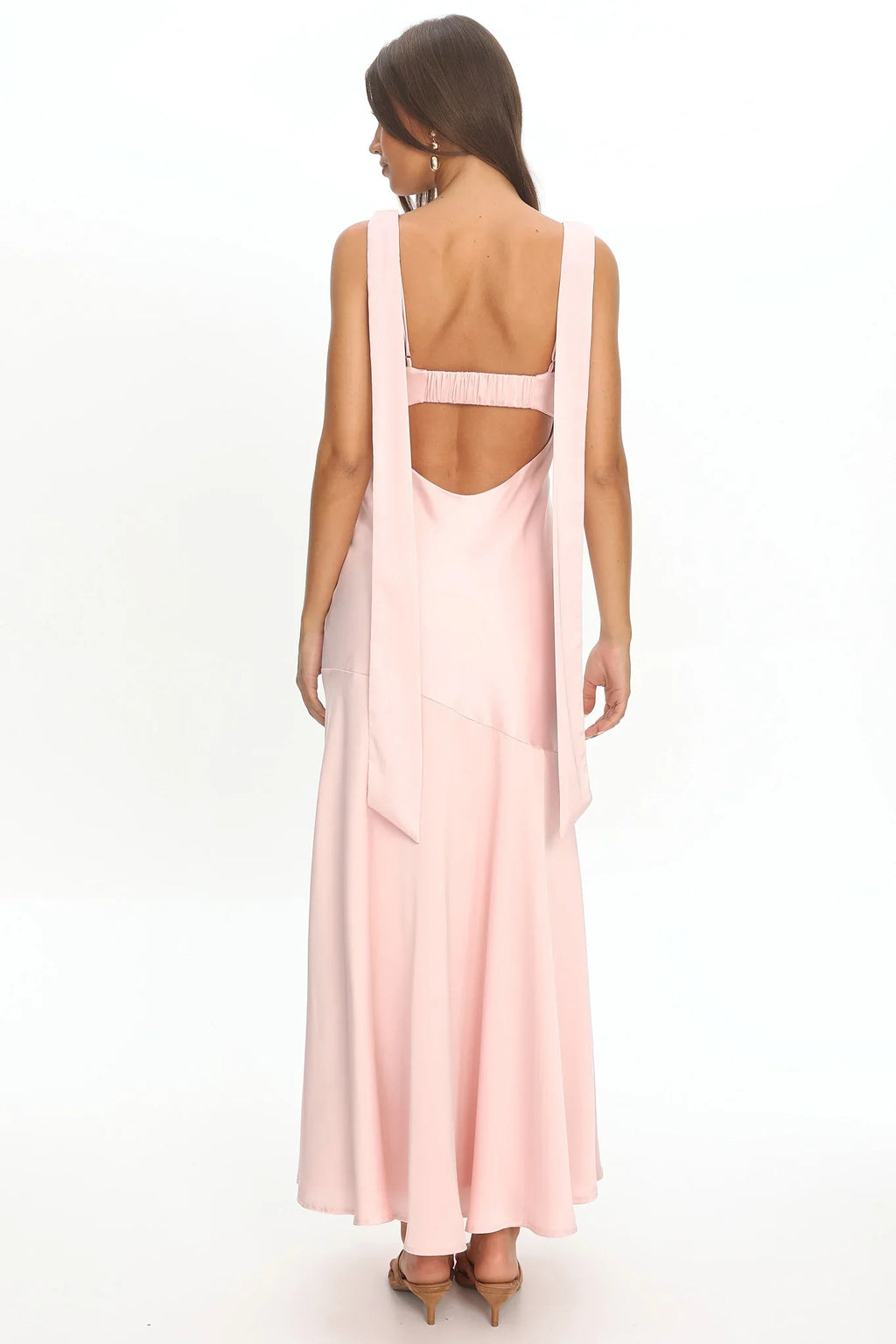 Second Glances Pleat bust Maxi Dress Pink