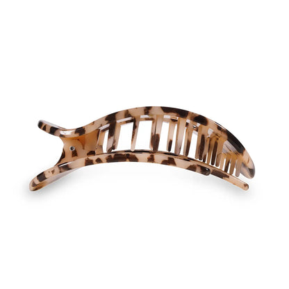 TELETIES Medium Flat Round Hair Clip - Blonde Tortoise