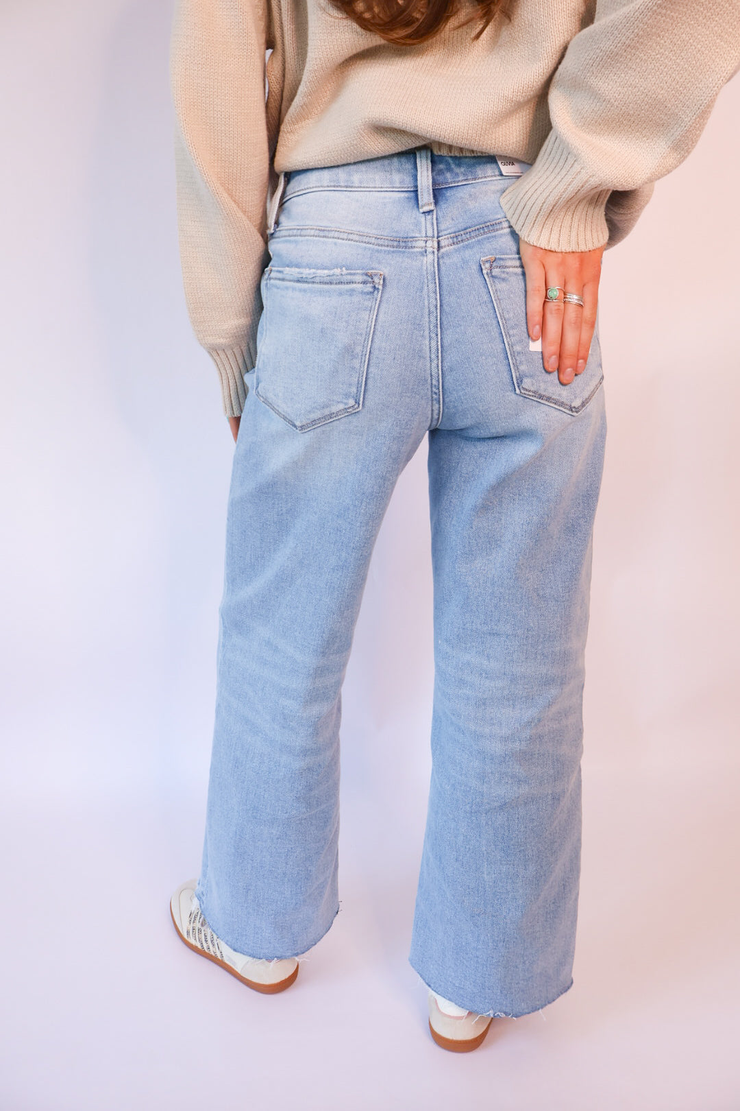 Vervet Olivia high rise crop wide leg