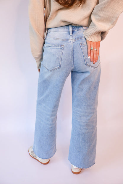 Vervet Olivia high rise crop wide leg