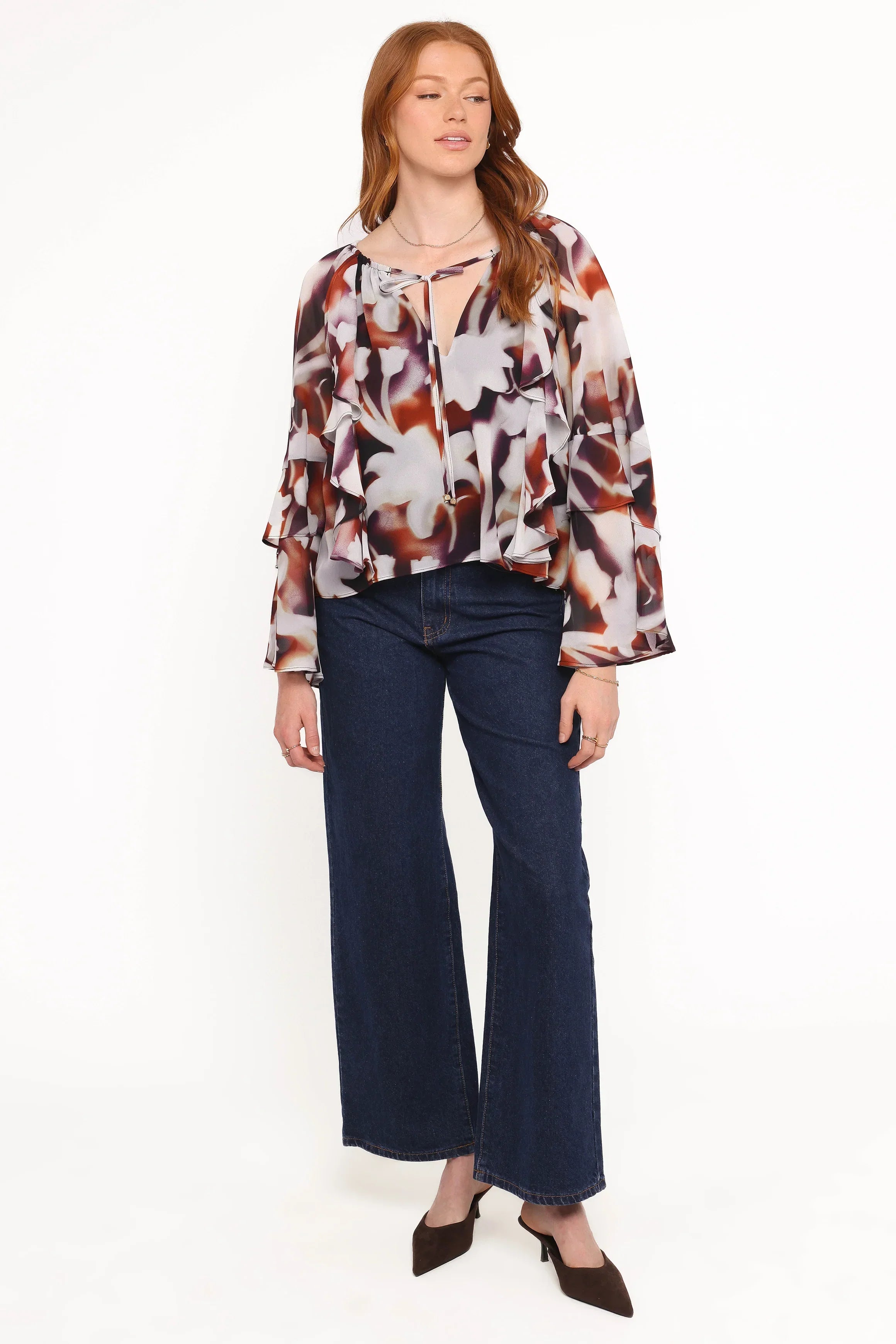 Elinor Top - Blurred Floral