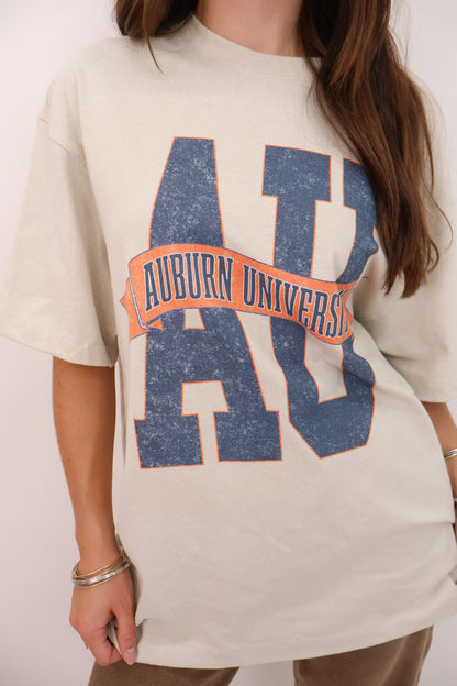 AU Auburn University Banner Oversized Tee