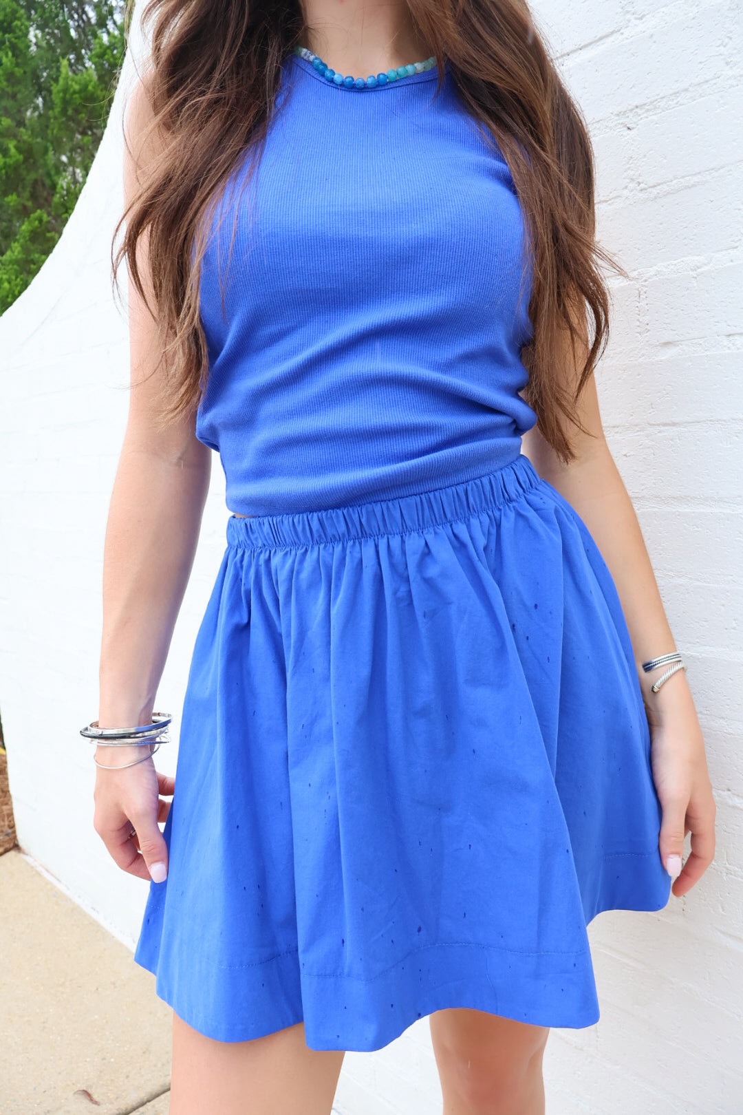 Tank + Flared Skirt Set - Cobalt Blue