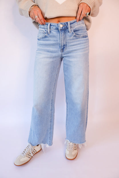 Vervet Olivia high rise crop wide leg