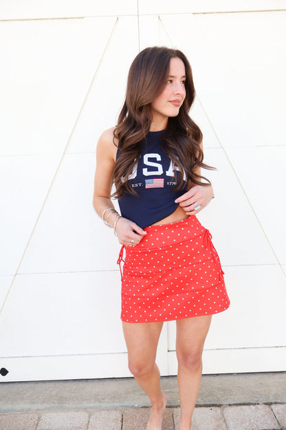 Red Polka Dot Active Skort