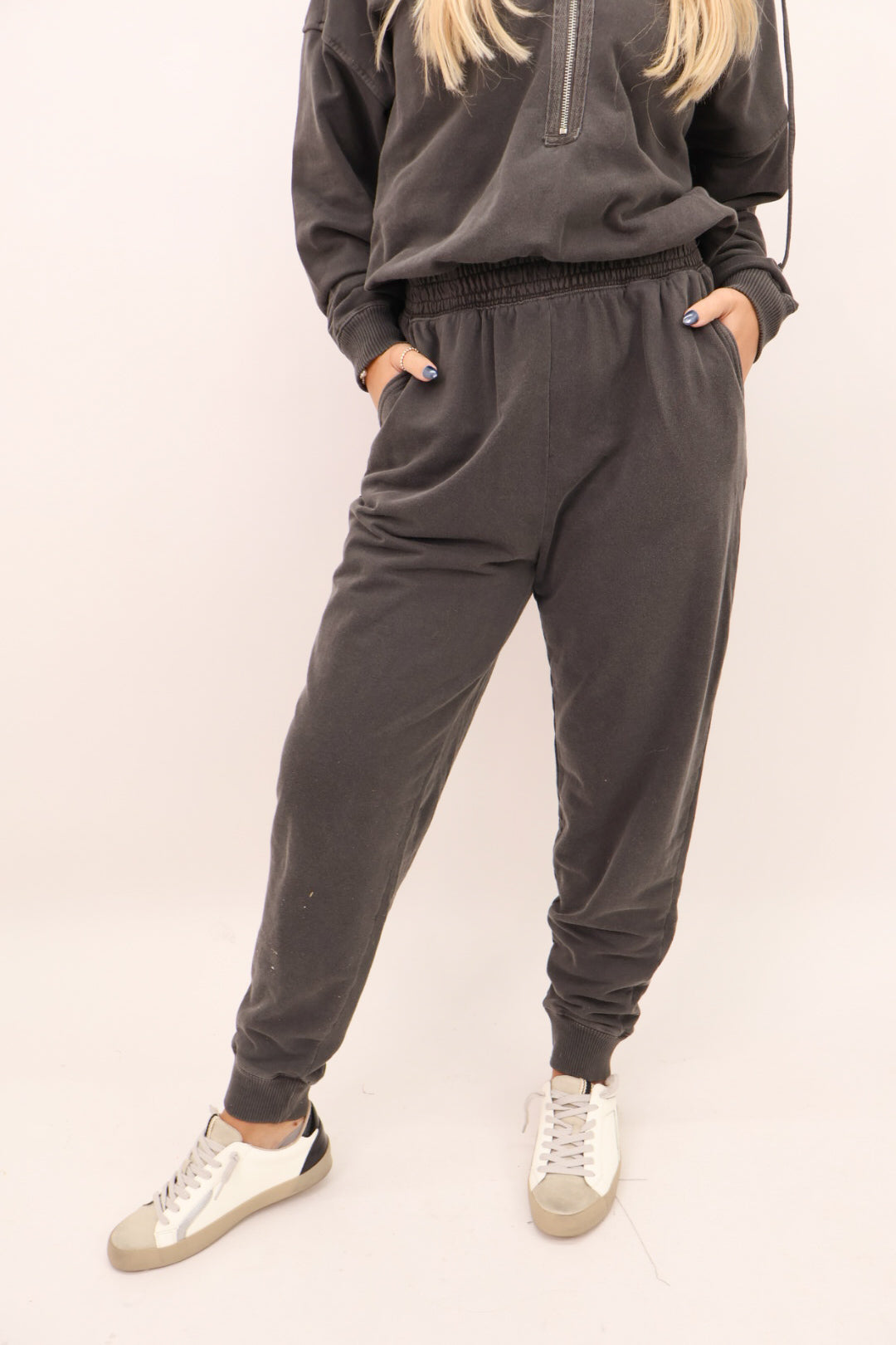 Washed Charcoal Casual Jumpsuit