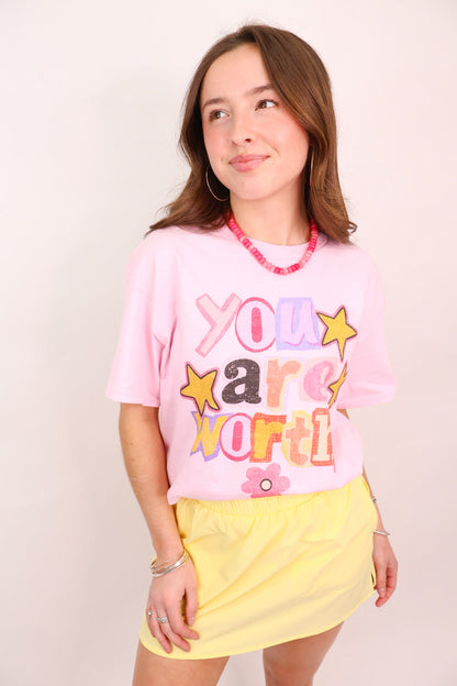 You Are Worthy Oversized Graphic Tee
