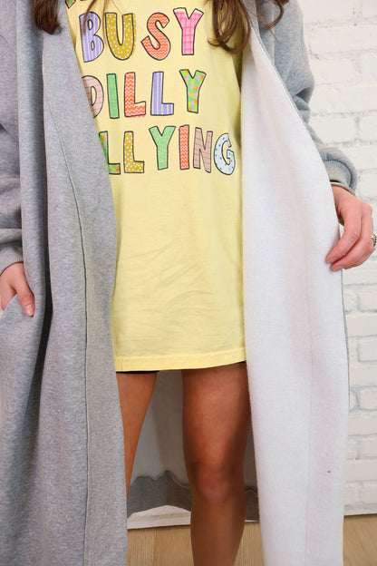 Oversized Gray Sweatshirt Duster