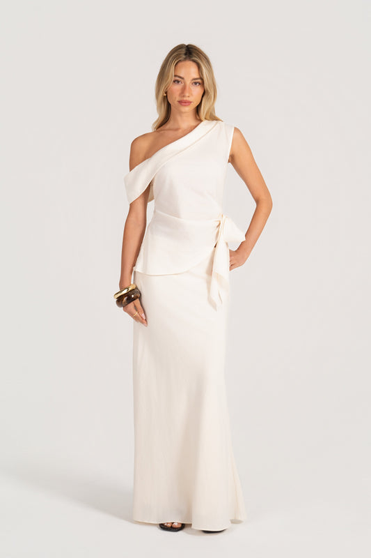 Bexley Set - Drop Shoulder Drape Top with Maxi Skirt