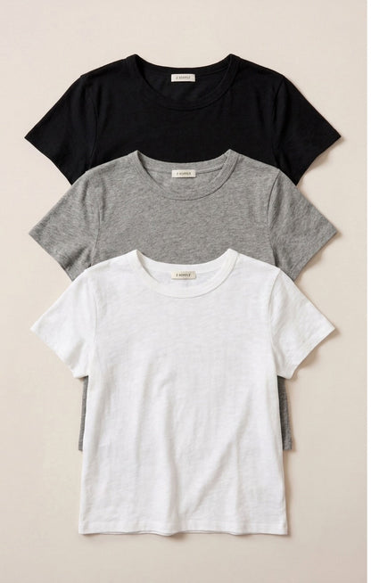 Junie Slub Tee Shirt 3-Pack